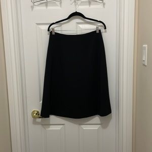 Black Brooks Brothers A-line wool gabardine skirt. Women's size 6.